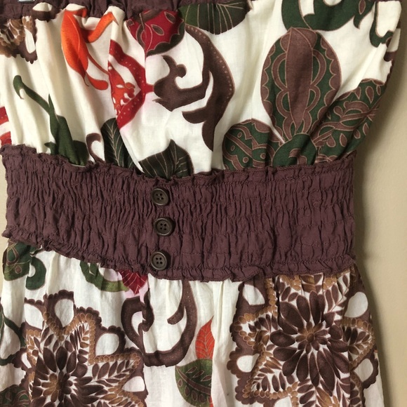 {Sugar Tart} Chocolate Brown Floral Peasant Top - Picture 3 of 6
